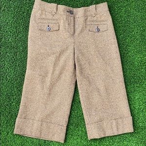 Ann Taylor Loft wide cuffed lined cropped pant